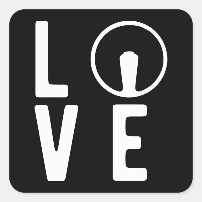 Sticker Carré Typographie d'Oltimer 2cv Ente Love (Devant)
