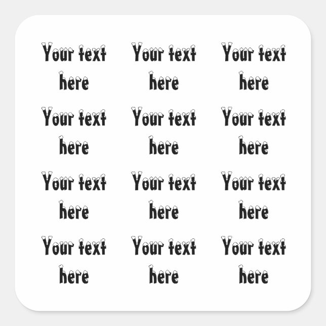 Sticker Carré Typographie du script de Noël Neige (Devant)