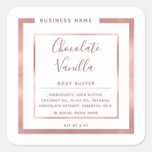 Sticker Carré Typographie moderne minimaliste cadre rose blanche