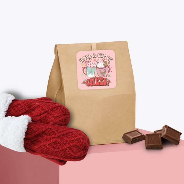 Sticker Carré Typographie rétro des années 70 mignonne Holiday C (Créateur téléchargé)