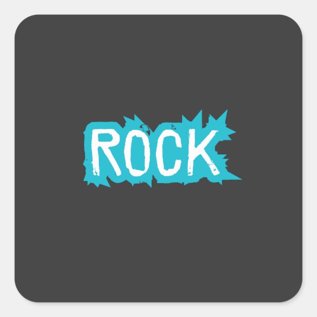 Sticker Carré Typographie rock (Devant)