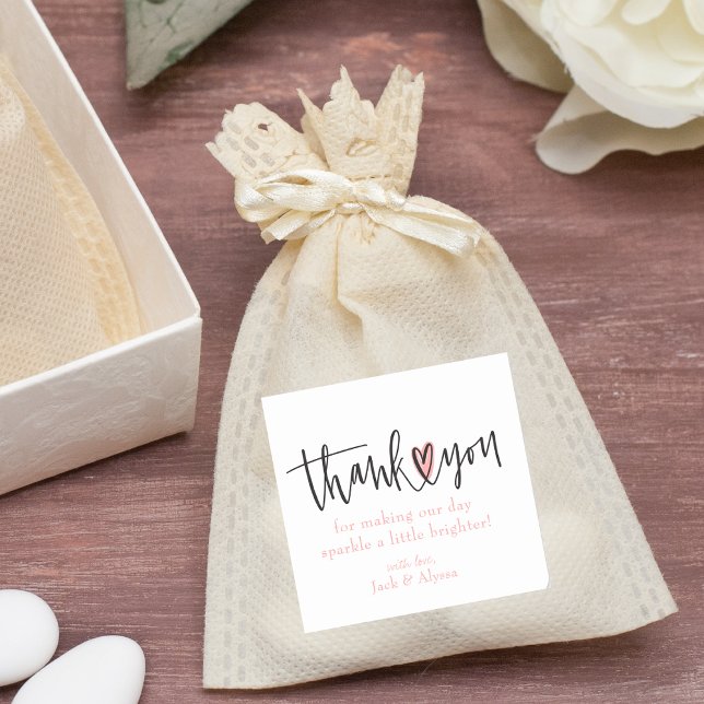 Sticker Carré Typographie simple moderne classique de remercieme (Créateur téléchargé)