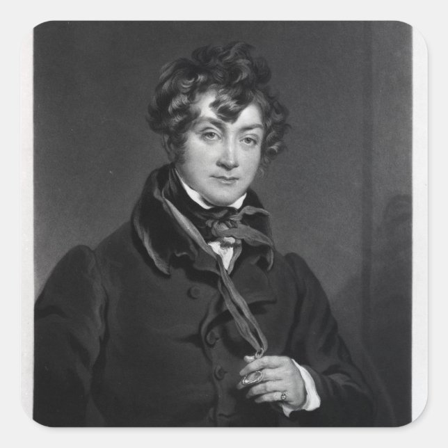 Sticker Carré Tyrone Power, gravée par James Sands, vers 1833 (Devant)