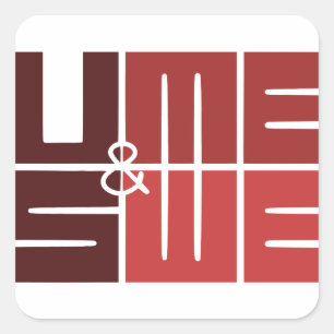 STICKER CARRÉ U & ME, US & WE VALENTINE'S DAY