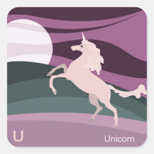 Sticker Carré U pour l'autocollant à licorne