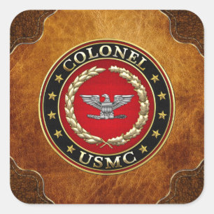 Sticker Carré U.S. Marines : Colonel (Col d'usmc) [3D]