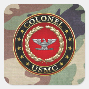Sticker Carré U.S. Marines : Colonel (Col d'usmc) [3D]