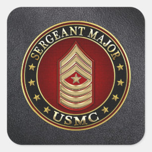 Sticker Carré U.S. Marines : Commandant de sergent (usmc SgtMaj)