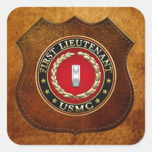 Sticker Carré U.S. Marines : Premier lieutenant (usmc 1stLt)