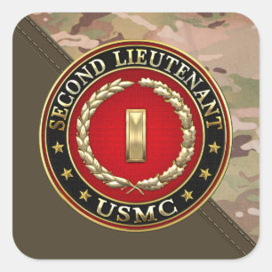 Sticker Carré U.S. Marines: second lieutenant (USMC 2ndLt) [3D]