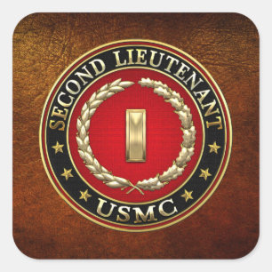 Sticker Carré U.S. Marines: second lieutenant (USMC 2ndLt) [3D]