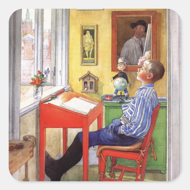 Sticker Carré Ulf Fait Ses Devoirs (Devant)