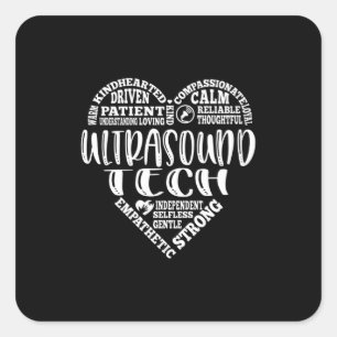 Sticker Carré Ultrasound tech, Sonographe, UT life