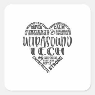 Sticker Carré Ultrasound tech, Sonographe, UT life