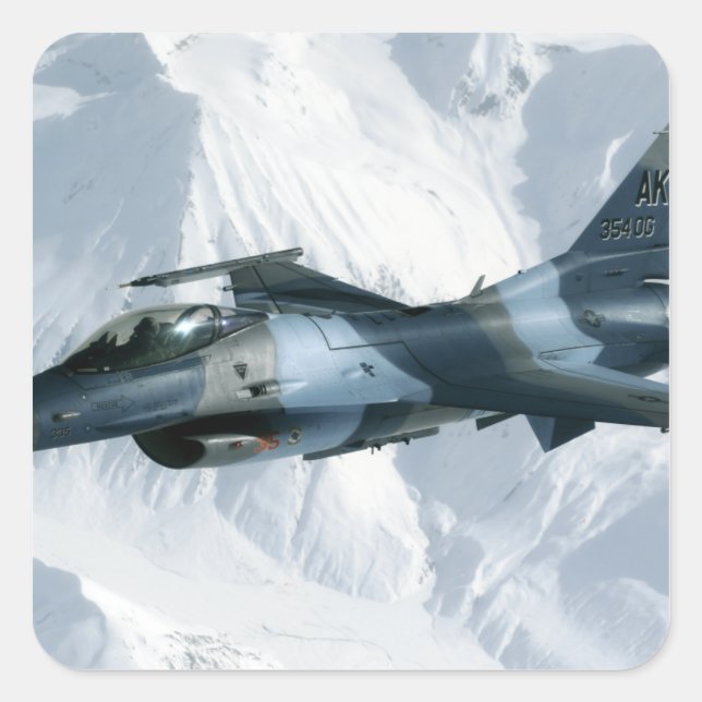 Sticker Carré Un agresseur F-16 (Devant)