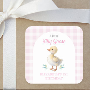 Sticker Carré Un anniversaire de première année pour une fille O