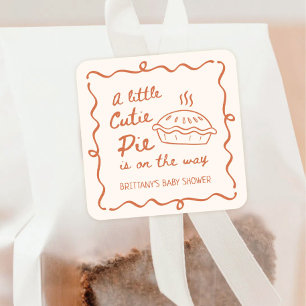 Sticker Carré Un Baby shower À Tarte Un Peu Cutie Favoriser