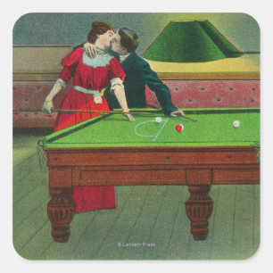 Sticker Carré Un baiser outre du rouge