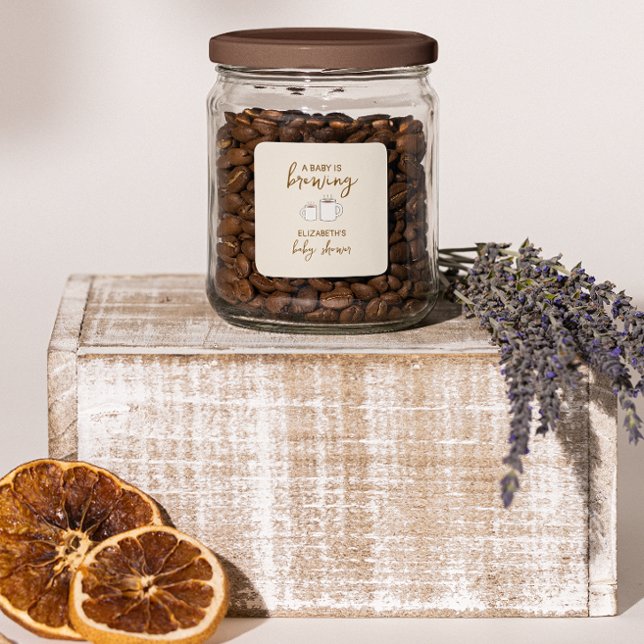 Sticker Carré Un bébé brasse du Baby shower (Créateur téléchargé)