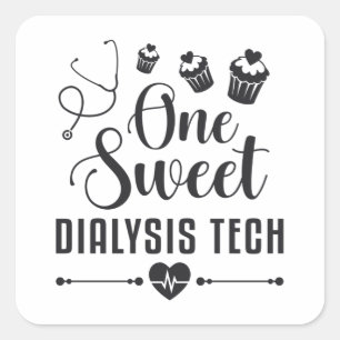 Sticker Carré Un cadeau d'un technicien en dialyse de douceur