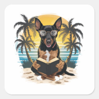 Sticker Carré Un chien d'attraction allemand portant des lunette