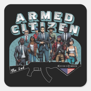 Sticker Carré UN CITOYEN ARMÉ Protéger le 2ème