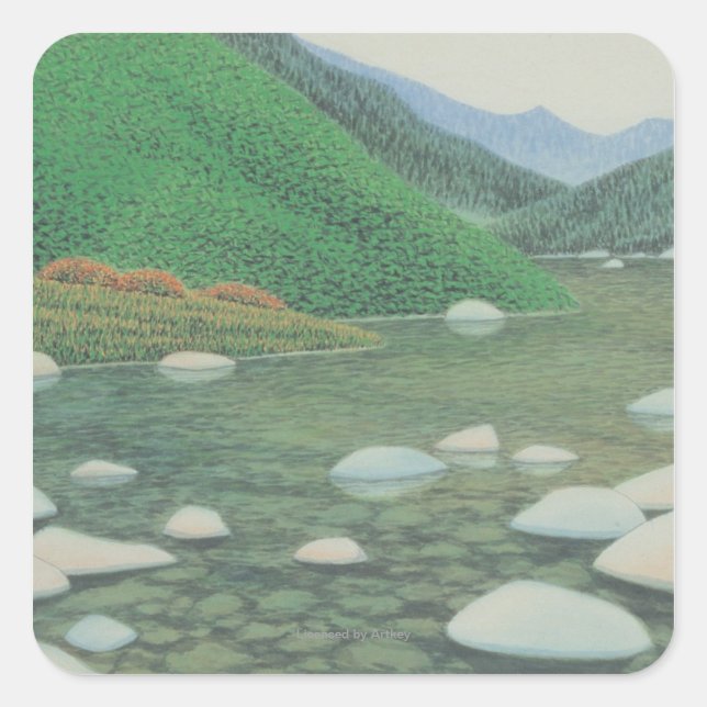 Sticker Carré Un coin silencieux dans les montagnes (Devant)
