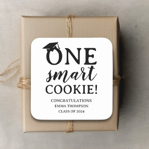 Sticker Carré Un Cookie Intelligent Classe De 2024 Graduation