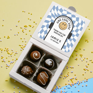 Sticker Carré Un Cool Dude Skateboard 1er Anniversaire MERCI