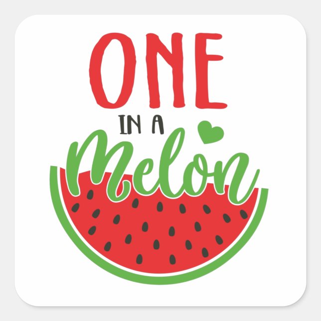 Sticker Carré Un dans un melon (Devant)