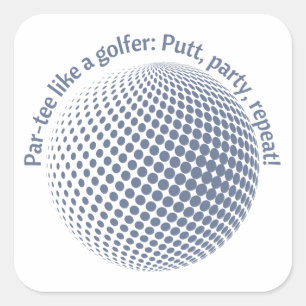 Sticker Carré Un demi-tee comme un golfeur