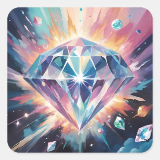 Sticker Carré Un diamant dans l'espace