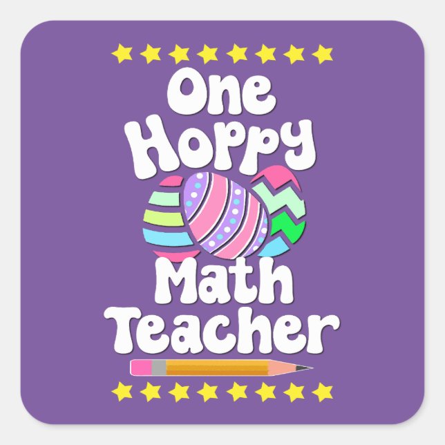Sticker Carré Un enseignant de mathématiques Hoppy Tutor Eggcell (Devant)