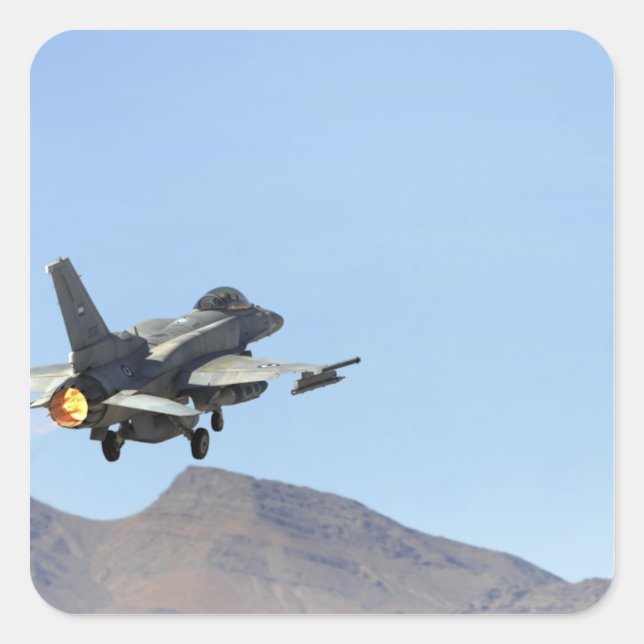 Sticker Carré Un F-16E des Émirats arabes unis (Devant)