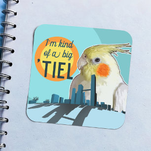 Sticker Carré Un genre de gros gâteau amusant Cockatiel Pet Anim