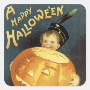 Sticker Carré Un Halloween réjouissant