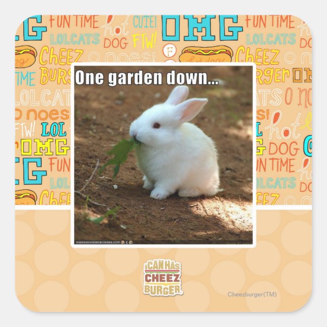 Sticker Carré Un jardin � (Devant)