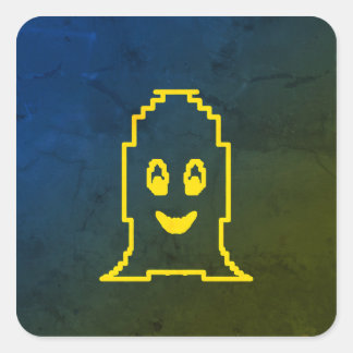 Sticker Carré Un joli fantôme souriant