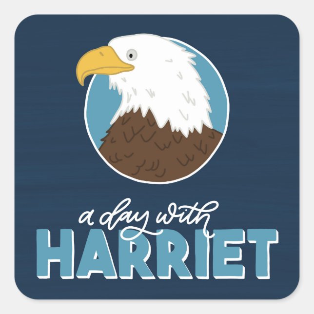 Sticker Carré Un jour avec la feuille d'autocollant de Harriet (Devant)