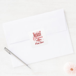 Sticker Carré Un joyeux Noël et une bonne année