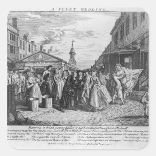 Sticker Carré Un Mariage de flotte, 1747