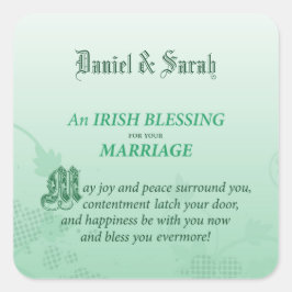 Sticker Carré Un Mariage irlandais qui félicite