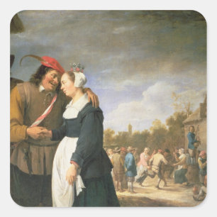 Sticker Carré Un Mariage paysan, 1648