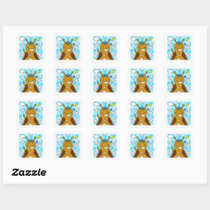 Sticker Carré Un mignon escargot vous avez du courrier