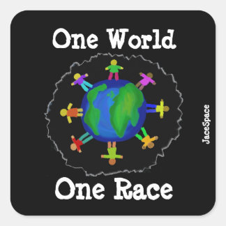 Sticker Carré Un monde, une race