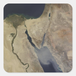 Sticker Carré Un nuage de poussière bronzée d'Arabie Saoudite