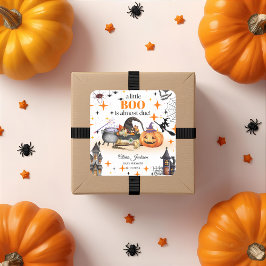 Sticker Carré un petit botte baby shower bébé invitations douche