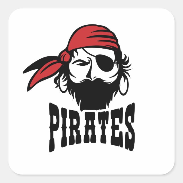Sticker Carré Un pirate oculaire (Devant)