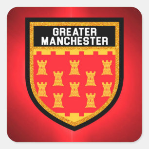 Sticker Carré Un plus grand drapeau de Manchester