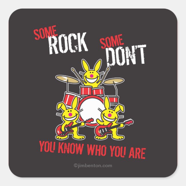 Sticker Carré Un rocher (Devant)